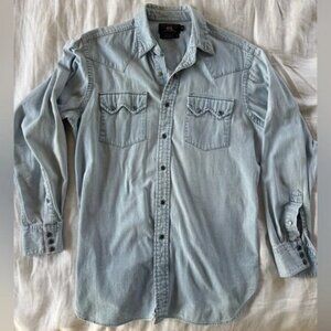 RRL Ralph Lauren Western Denim Shirt, Light Wash, Medium
